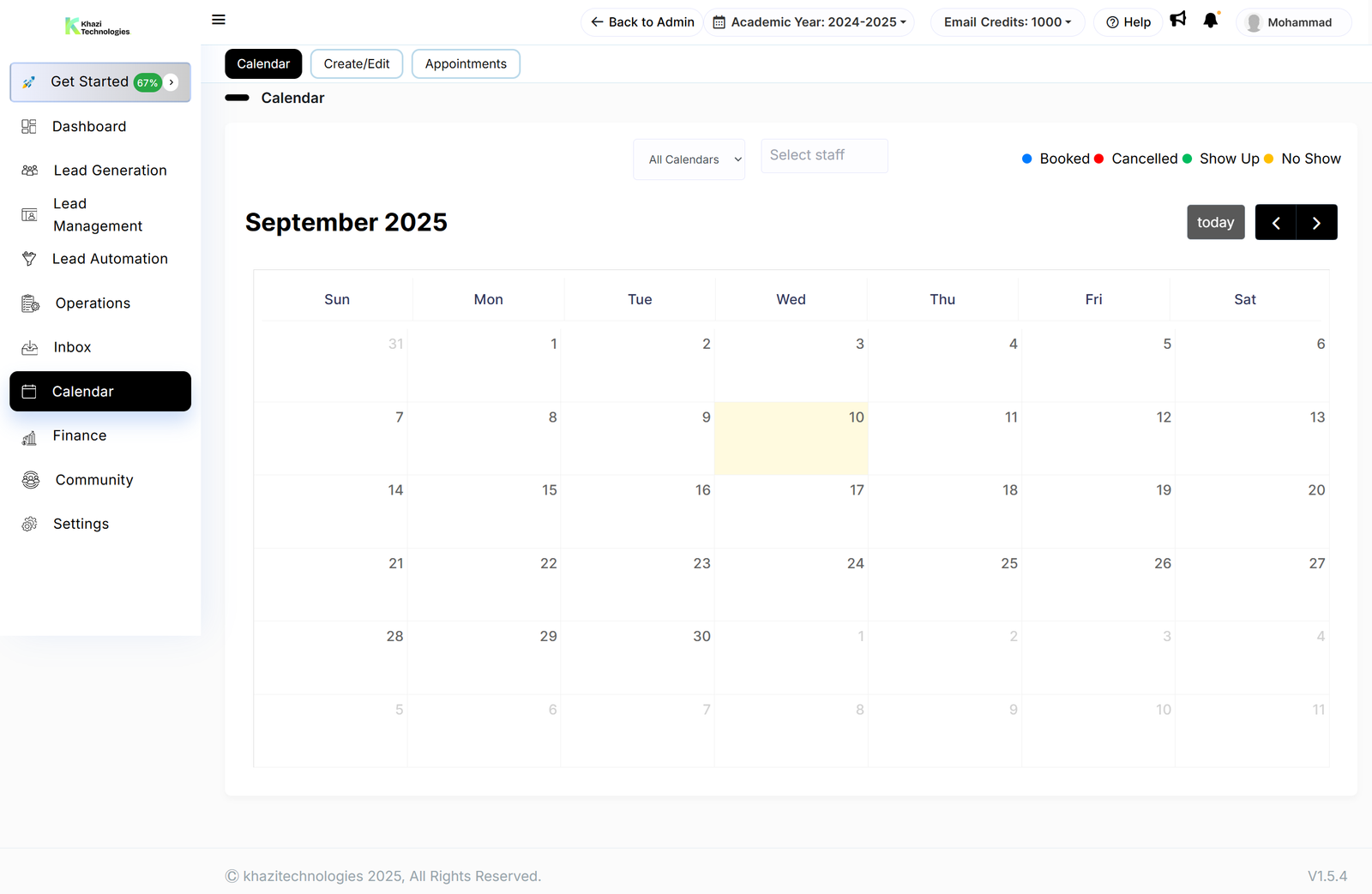screencapture admin eizbiz in seller calendar 2025 09 10 10 14 32